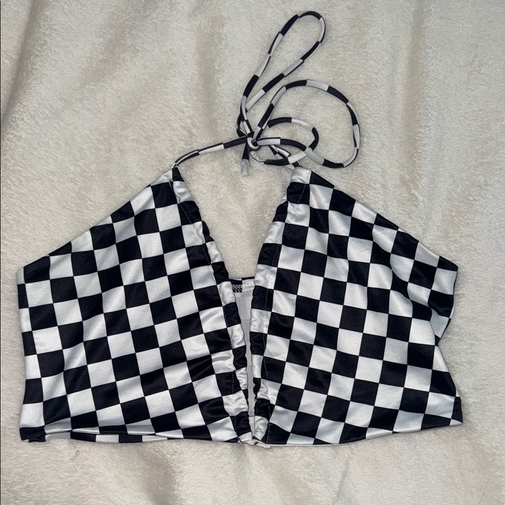 Checkered Halter Top